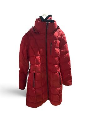 Micheal kors Women’s Red Puffer Jacket with Hood